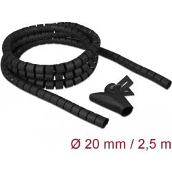 Spiralschlauch Kabelkanal + Einziehwerkzeug 20mm 2.5m schwarz (18836)
