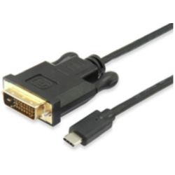 Equip Adapterkabel USB-C St -> DVI  St 1.8m schwarz Polybeute (133468)