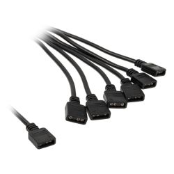EK-RGB Splitter Kabel 5V 3-Pin 30cm 6-fach schwarz (3831109821879)