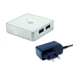 CONCEPTRONIC USB-Hub 4Port USB3.0 mit Power Adapter (HUBBIES03W)