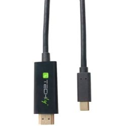 Techly USB Typ C ST auf HDMI 2.0 4K, 2m, schwarz (IADAP-USBC-HDMI2TY)