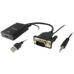 Equip Equip VGA auf HDMI Adapter, mit Audio, schwarz, 15cm (119038)