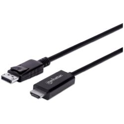 Manhattan 4K@60Hz DisplayPort auf HDMI-Kabel 1,8m schwarz (153201)