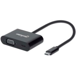 Adapter USB-C zu VGA mit USB- Power Delivery schwarz (153430)