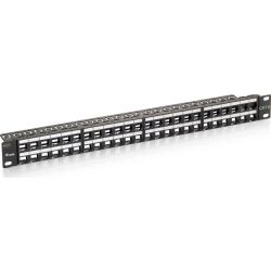 Patchpanel Cat6 19 Zoll schwarz 48-Port 1HE Keystone (769248)