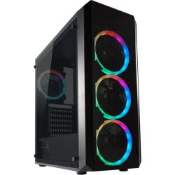 Gaming 703B Quad Luxx Gehäuse schwarz mit Sichtfenster (LC-703B-ON)