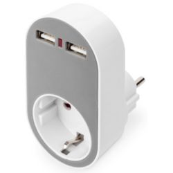 Universal Steckdosenadapter mit 2x USB-A (DA-70617)