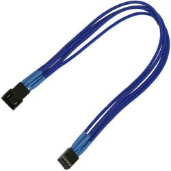 4-Pin PWM Verlängerung 30cm single sleeved blau (NXPWV3EB)