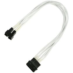 4-Pin-Molex auf 2x 3-Pin-Lüfter Kabel 30cm sleeved weiß (NX42A30W)