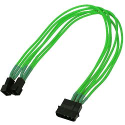 4-Pin-Molex auf 2x 3-Pin-Lüfter Kabel 30cm sleeved neon-grün (NX42A30)