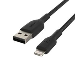 BoostCharge Braided USB-A to Lightning 15cm schwarz (CAA002BT0MBK)