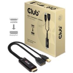 Club3D Adapter HDMI 2.0 > DP 1.2 4K@60Hz HDR aktiv St/Bu re (CAC-1331)