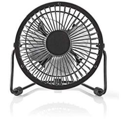 Metall USB Mini Tischventilator schwarz (FNDK1BK10)