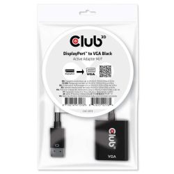 Club3D Adapter DisplayPort > VGA aktiv St/Bu schwarz Polybe (CAC-2013)