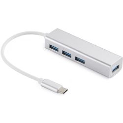 USB-C zu 4 x USB 3.0 Hub Saver grau (336-20)