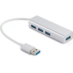 4-port USB-A Hub Saver silber (333-88)