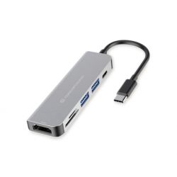 CONCEPTRONIC 6in1 USB3.1/C->2xUSB 3.0,HDMI,SD/TF Kartenleser (DONN02G)