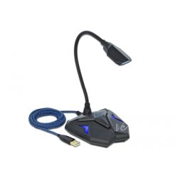Delock Desktop USB Gaming Mikrofon schwarz/blau (66330)