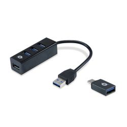 CONCEPTRONIC USB-Hub 4Port USB3.0 -> USB 3.0 +USB-C  Adap (HUBBIES04B)