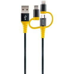 Schwaiger Ladekabel USB 2.0 A > 3-in-1 1,2m schwarz/gelb (WKUU310511)