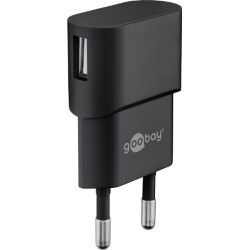 Goobay Ladegerät USB A 1-fach schwarz USB Steckernetzteil, 1A, 5W (44947)