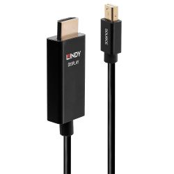 Aktives Kabel HDR Mini DP Stecker zu HDMI Stecker 1m schwarz (40921)