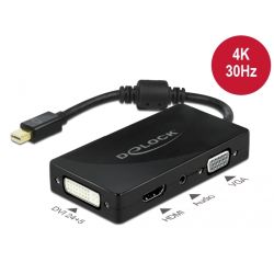 Adapter DP 1.2 > VGA / HDMI / DVI / Audio Buchse 4K passiv, Vi (62073)