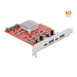 Controllerkarte PCIe 3.0 x4 zu 2x USB-C 3.1 / 2x USB-A 3.1 (89041)