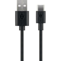 Goobay Kabel USB 2.0 A->C S/S 1,0m schwarz (45735)