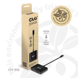 Club3D USB-Hub USB 3.2 Typ C > 2x HDMI 2.0 4K60Hz      St/B (CSV-1556)