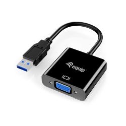 Equip Adapterkabel USB3.0->VGA St/Bu 0.15m 1920x1080/60Hz sw (133384)