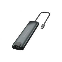 CONCEPTRONIC Adapter-HUB USB-C->HDMI/USB-C/3.0/SD/TF/RJ45 gr (DONN06G)