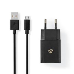 10.5W USB-Ladegerät schwarz + Micro-USB-Kabel (WCHAM213ABK)