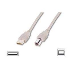 ASSMANN USB2.0 Anschlusskabel 3m USB A zu USB B beig (AK-300105-030-E)