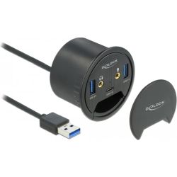 USB-Hub für Tischmontage schwarz (62794)