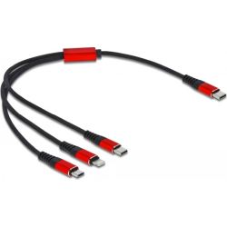 USB Ladekabel 3-in-1 USB-C zu Lightning + Micro USB + USB-C (86710)