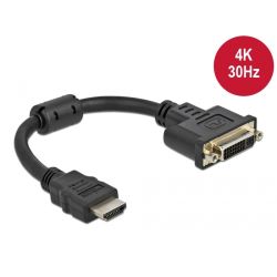 DELOCK Adapter HDMI Stecker zu DVI 24+5 Buchse 4K 30Hz 20cm (65206)