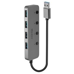 4 Port USB 3.0 Hub mit Ein-/Ausschaltern (43309)