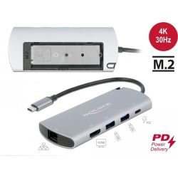 USB Type-C Docking Station grau mit M.2 Slot (87767)