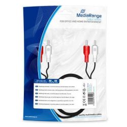 MediaRange Audiokabel 2xCinch RCA Stecker 2.2m schwarz (MRCS128)