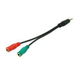 Equip Audiokabel 3.5mm 1x/2x  St/Bu Y-Kabel (147943)