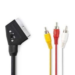 SCART-Kabel , SCART Stecker , 3x Cinch-Stecker , Verni (CVGP31130BK10)