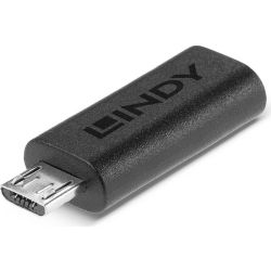 Lindy Adapter USB 2.0 Micro-B Stecker zu USB-C 2.0 Buchse schwarz (41903)