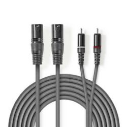 Balanced Audio-Kabel , 2x XLR 3-Pin Stecker , 2x RCA S (COTH15210GY15)