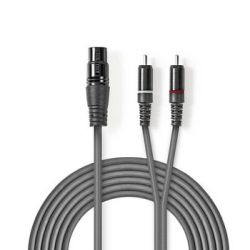 Balanced Audio-Kabel , XLR 3-Pin Buchse , 2x RCA Steck (COTH15220GY15)