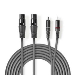 Balanced Audio-Kabel , 2x XLR 3-Pin Buchse , 2x RCA St (COTH15230GY15)