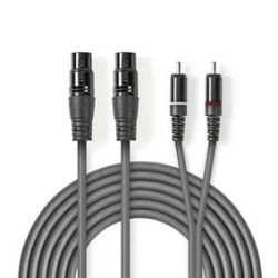 Balanced Audio-Kabel , 2x XLR 3-Pin Buchse , 2x RCA St (COTH15230GY30)