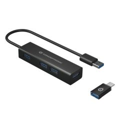 CONCEPTRONIC USB-Hub 4Port USB3.0-> USB-C OTG Adapter     (HUBBIES06B)