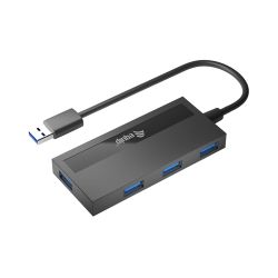 4-port USB 3.0 Hub und Adapter schwarz (128956)