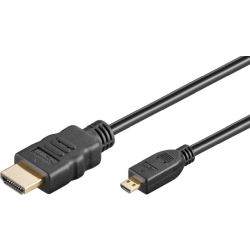 High Speed HDMI Kabel Typ A/Typ D Micro 2m schwarz (53785)